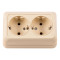 Розетка 2-я с/з накладная крем 2308 OPERA LUXEL