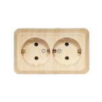 Розетка 2-я с/з накладная сосна 2808 OPERA LUXEL
