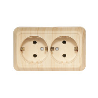 Розетка 2-я с/з накладная сосна 2808 OPERA LUXEL