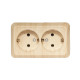 Розетка 2-я с/з накладная сосна 2808 OPERA LUXEL