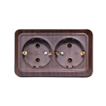 Розетка 2-я с/з накладная вишня 2908 OPERA LUXEL