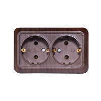 Розетка 2-я с/з накладная вишня 2908 OPERA LUXEL