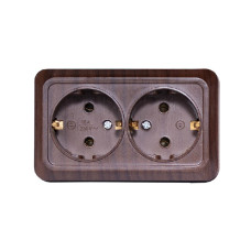 Розетка 2-я с/з накладная вишня 2908 OPERA LUXEL