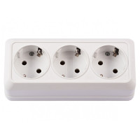 Розетка 3-я с/з накладная белый 2014 OPERA LUXEL