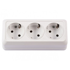 Розетка 3-я с/з накладная белый 2014 OPERA LUXEL