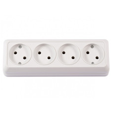 Розетка 4-х накладная белый 2015 OPERA LUXEL