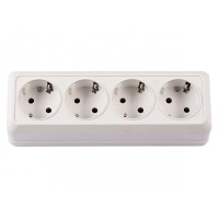 Розетка 4-я с/з накладная белый 2016 OPERA LUXEL