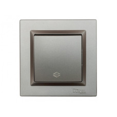 Выключатель 1-кл проходной графит+кремовый механизм 9715+9315 JAZZ LUXEL