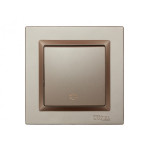 Выключатель 1-кл проходной терракот+кремовый механизм 9215 + 9315 JAZZ LUXEL