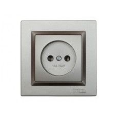 Розетка 1-на б/з графит+белый механизм 9701Н+9001 JAZZ LUXEL