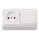 Розетка без/с + выключатель 1-й накладная белый 2032 OPERA LUXEL