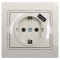 Розетка одинарная с/з + USB LEZARD Mira крем 701-0303-181