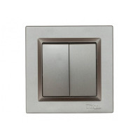 Выключатель 2-кл графит+белый механизм 9703Н+9003 JAZZ LUXEL