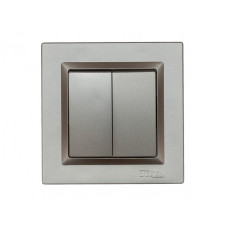 Выключатель 2-кл графит+белый механизм 9703Н+9003 JAZZ LUXEL