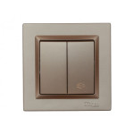 Выключатель 2-кл проходной терракот+белый механизм 9219 + 9019 JAZZ LUXEL