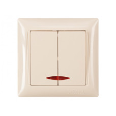 Выключатель 2-ой з/п крем 3306 PRIMERA LUXEL