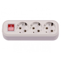 Колодка 3 гнезда с заземлением + выключатель BENEFICE LUXEL (7231)