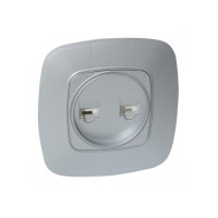 Розетка встроенная компьютерная 2-я серебряная ELA (112-007-0017-020) Horoz Electric