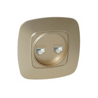 Розетка встроенная компьютерная 2-я золотая ELA (112-007-0017-030) Horoz Electric