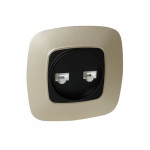 Розетка встроенная компьютерная 2-я золотая+черная ELA (112-007-0017-040) Horoz Electric