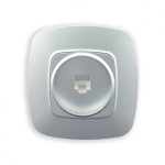 Розетка встроенная компьютерная серебряная ELA (112-007-0011-020) Horoz Electric