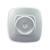 Розетка встроенная компьютерная серебряная ELA (112-007-0011-020) Horoz Electric