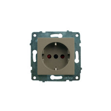 Механизм розетки с заземлением и шторками антрацит GRANO (600-000313-218) Horoz Electric