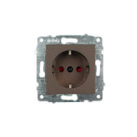 Механизм розетки с заземлением и шторками мока GRANO (600-000319-218) Horoz Electric