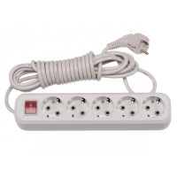 Удлинитель 5 гн 5м с/с + вим. BENEFICE LUXEL (7275)