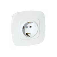 Розетка вбудована з заземленням 16А 250V біла ELA (112-007-0006-010) Horoz Electric