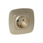 Розетка вбудована з заземленням 16А 250V золота ELA (112-007-0006-030) Horoz Electric