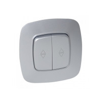 Выключатель встроенный 2-клавишный проходной 10А 250V серебро ELA (112-007-0016-020) Horoz Electric