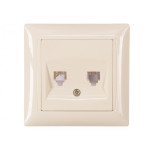 Розетка 2-ная ТФ крем 3314 PRIMERA LUXEL