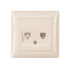 Розетка 2-ная ТФ крем 3314 PRIMERA LUXEL