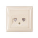 Розетка 2-ная ТФ крем 3314 PRIMERA LUXEL
