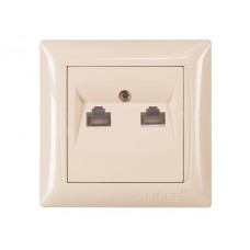 Розетка 2-х компьютерная крем 3328 PRIMERA LUXEL