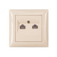 Розетка 2-х компьютерная крем 3328 PRIMERA LUXEL