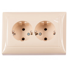 Розетка 2-я с/з крем 3308 PRIMERA LUXEL