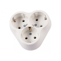 1021  Розетка 3-на з/з  LUXEL (10шт/уп)