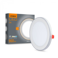 Светодиодный светильник встроенный с декоративной подсветкой VIDEX DL4R 12W+4W 5000K+2700K 220V (VL-DL4R-1252)