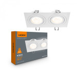 Светильник карданный врезной VIDEX под лампу 2xGU10 врезной Белый (VL-SPF23S-W)