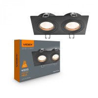 Светильник карданный врезной VIDEX под лампу 2xGU10 врезной Черный (VL-SPF23S-B)
