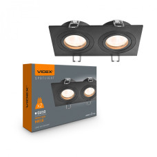 Светильник карданный врезной VIDEX под лампу 2xGU10 врезной Черный (VL-SPF23S-B)