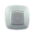 Выключатель встроенный 1-клавишный проходной 10А 250V серебро ELA (112-007-0015-020) Horoz Electric