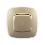 Выключатель встроенный 1-клавишный проходной 10А 250V золотой ELA (112-007-0015-030) Horoz Electric