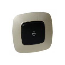 Выключатель встроенный 1-клавишный проходной 10А 250V золотой+черный ELA (112-007-0015-040) Horoz