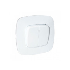 Выключатель встроенный 2-клавишный с подсветкой 10А 250V белый ELA (112-007-0004-010) Horoz Electric