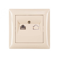 Розетка 1-на компьютерная крем 3327 PRIMERA LUXEL