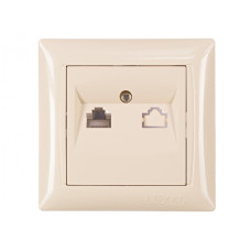 Розетка 1-на компьютерная крем 3327 PRIMERA LUXEL