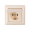 Розетка 1-я с/з с крышкой крем 3311 PRIMERA LUXEL
